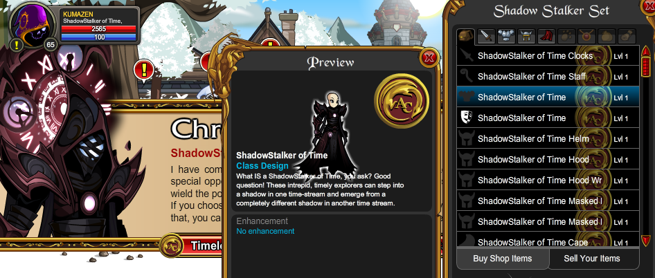 aqw shadowstalker of time guide